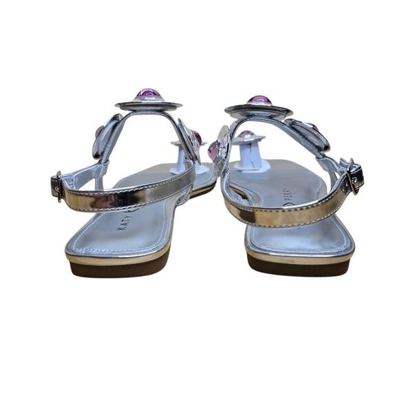 Katty Perry The Camie Pink Stone Sandal Silver Size 6 - Picture 3 of 14